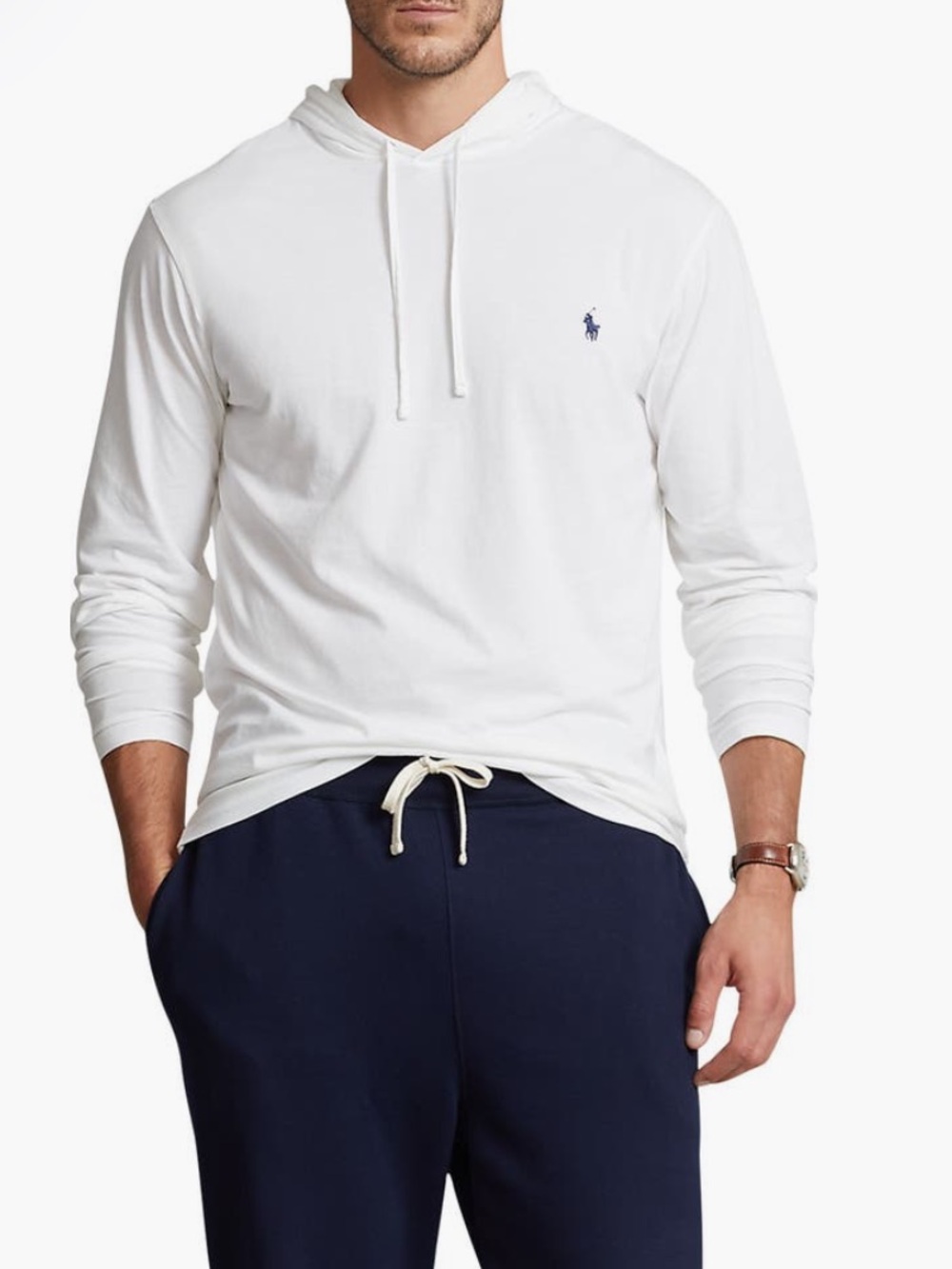 POLO RALPH LAUREN Long Sleeve Hooded T-Shirt White NWT Sz XLT Big & Tall